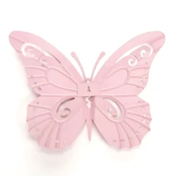 Metall-Schmetterling Wanddekoration 35 X 44 Cm Rosa