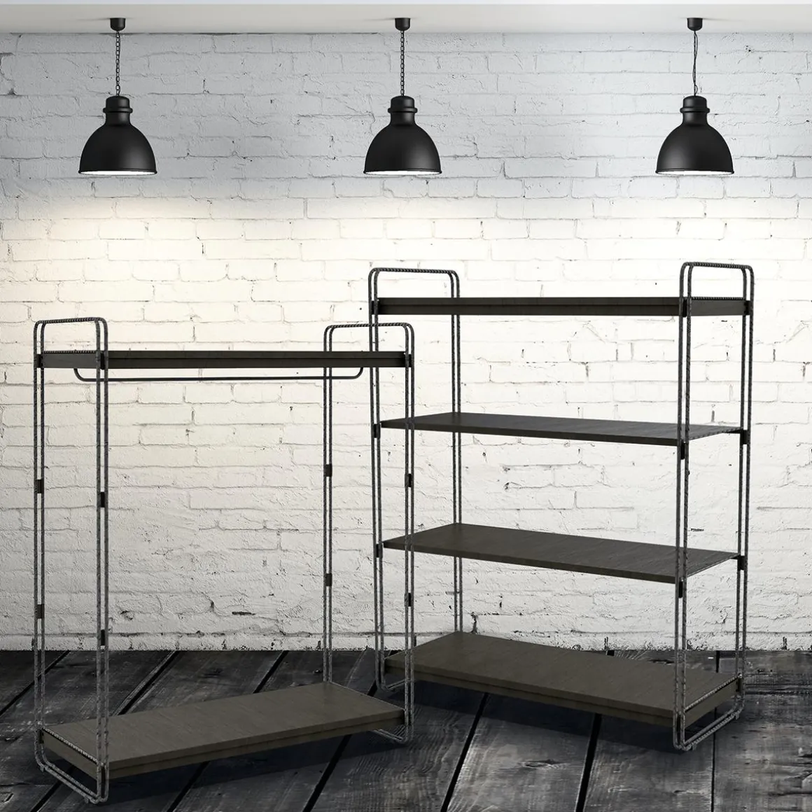 Mittelraum-Gondel LOFT, Mit Kleiderstange, 124 X 153 Cm