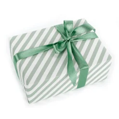 Nachhaltiges Kraftpapier Aus Zuckerrüben Mit Grünen & Weißen Streifen – 50 M Geschenkpapier-Rolle