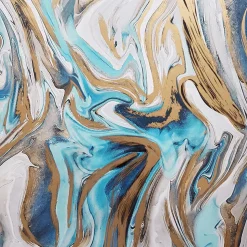 Nachhaltiges, Marmoriertes Geschenkpapier In Blau & Gold – 50 M Geschenkpapier-Rolle