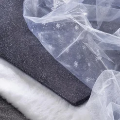 Organza Stoff Schneeflocken Weiß 150 Cm Breit