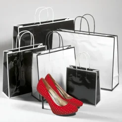 Papiertasche "Coco" Schwarz 18 X 18 Cm 25 Stück, 155 Gr/m²