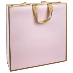 Papiertasche "Metallic" 37 X 42 X13 Cm Rosa & Gold 10 Stück