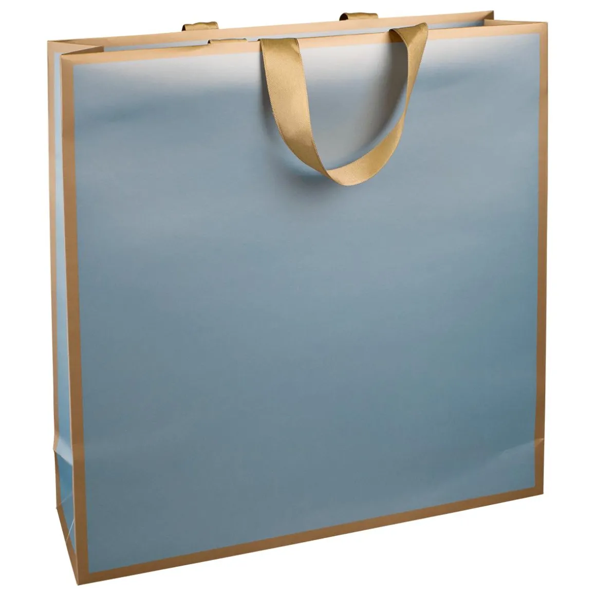 Papiertasche "Metallic" 37 X 42 X 13 Cm Hellblau & Gold 10 Stück
