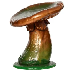 Pilz Hocker Fiberglas-Skulptur 54 Cm Grüngold