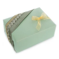 Recyceltes, Grünes Kraftpapier Mit Silbernen Streifen – 50 M Geschenkpapier-Rolle