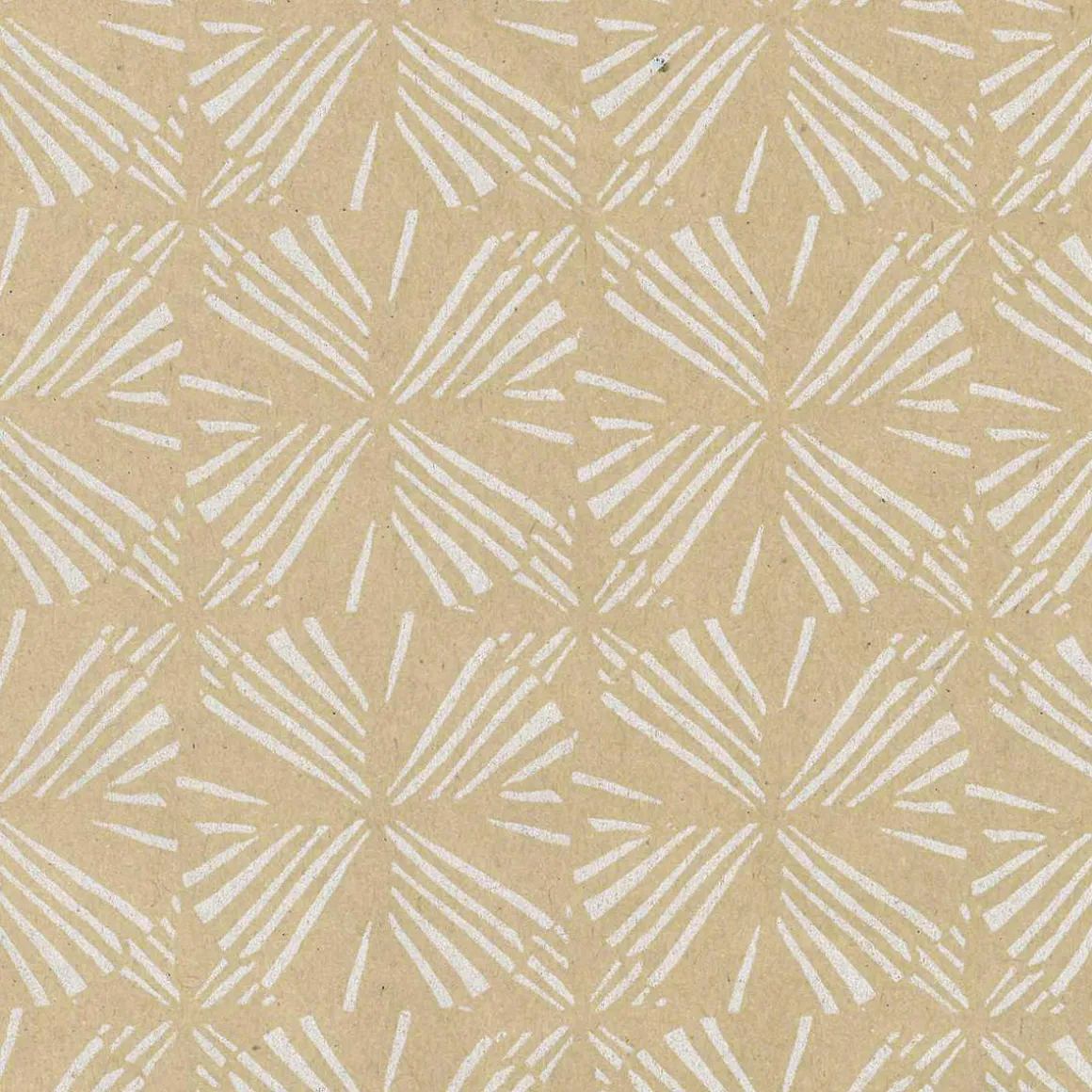 Recyceltes Kraftpapier Mit Weißen, Geometrischen Mustern – 50 M Geschenkpapier-Rolle