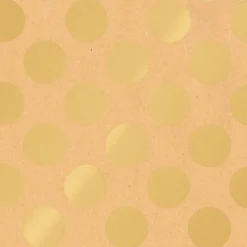 Recyceltes Kraftpapier Mit Goldenen Punkten – 50 M Geschenkpapier-Rolle