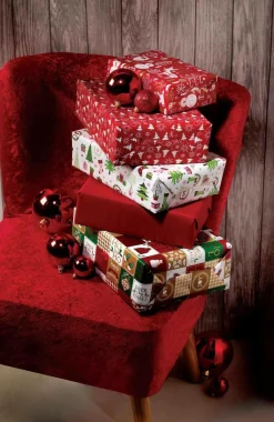 Recyceltes, Rotes Uni-Kraftpapier – 50 M Geschenkpapier-Rolle