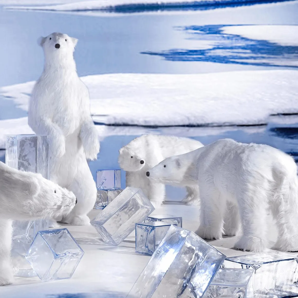 Riesengroßer Plüsch-Eisbär, 185 Cm Hoch