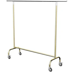 Roll-Kleiderständer MASSIV Gold Höhenverstellbar 150-220 Cm