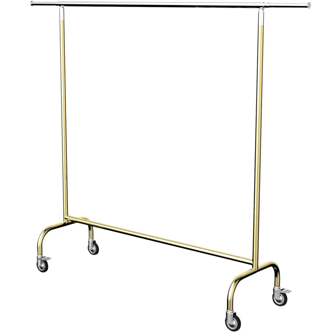 Roll-Kleiderständer MASSIV Gold Höhenverstellbar 150-220 Cm