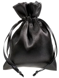Satinsäckchen 10 Cm, 30 Stück, Schwarz