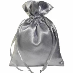 Satinsäckchen 18 Cm, 30 Stück, Silber