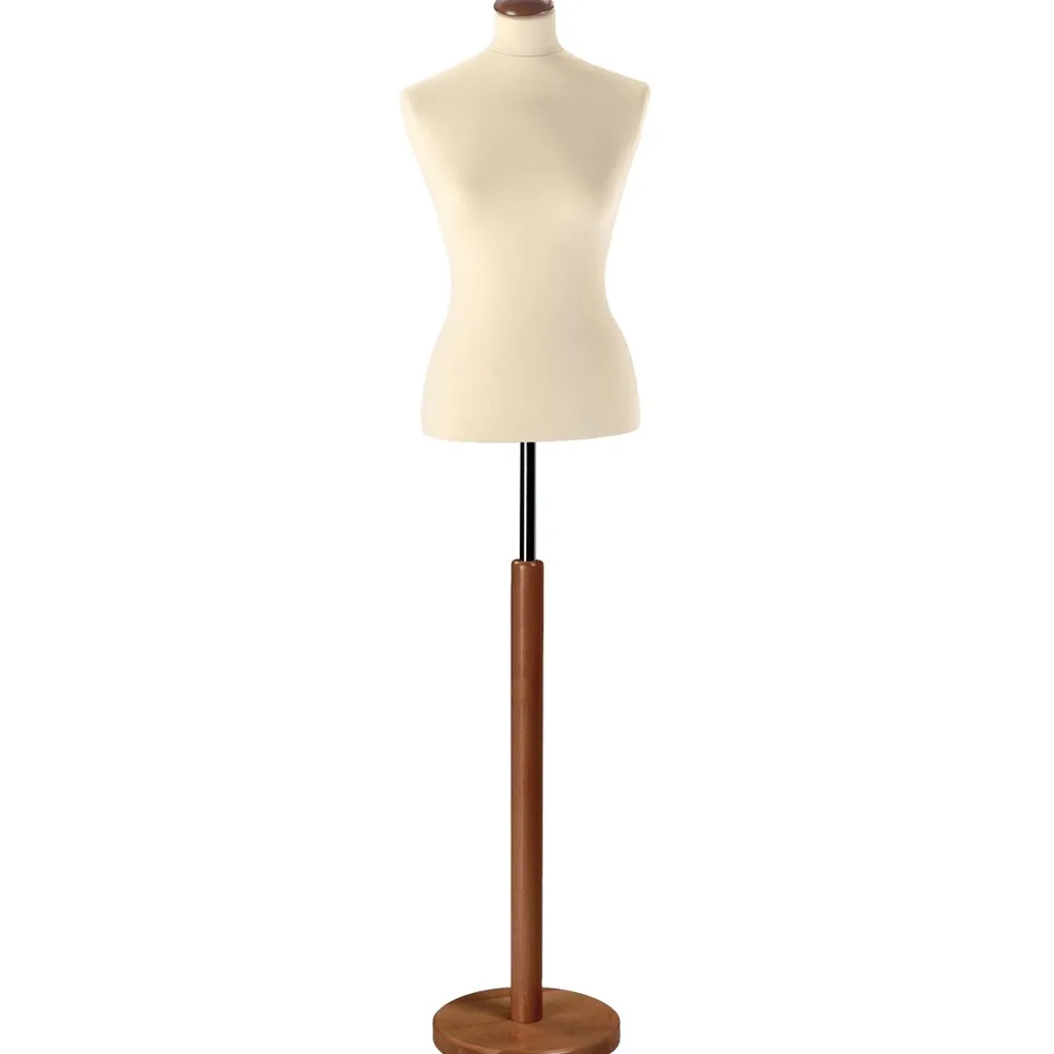 Schneiderpuppe Weiblich, Büste 63 Cm, Ecru/walnuss