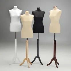 Schneiderpuppe Weiblich Weiß Auf Weißem Dreibeinständer 148 - 178 Cm Hoch