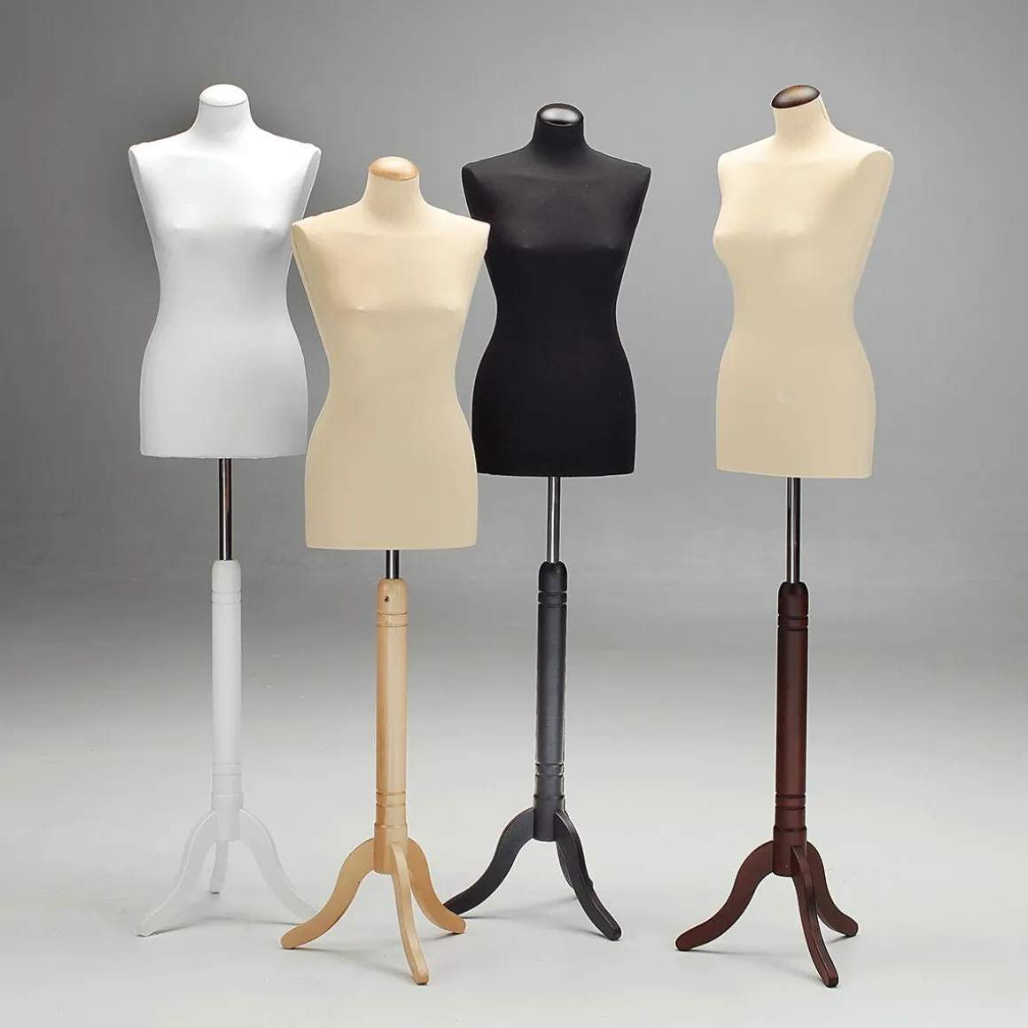 Schneiderpuppe Weiblich Weiß Auf Weißem Dreibeinständer 148 - 178 Cm Hoch