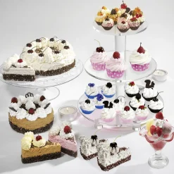 Schwarz-Weiße Mini Cupcakes Lebensmittel Attrappen 4 Stück