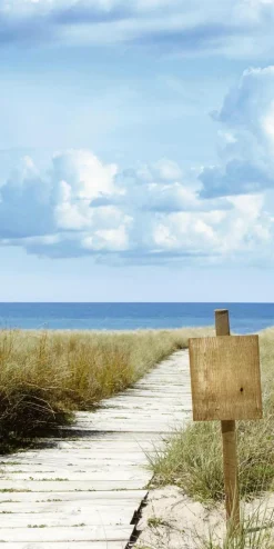 Schwer Entflammbarer Stoffbanner "Dünenweg" Aus Fahnenstoff 100 X 200 Cm