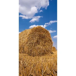 Schwer Entflammbarer Stoffbanner "Strohballen" Aus Fahnenstoff 100 X 200 Cm