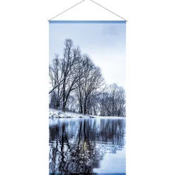 Schwer Entflammbarer Stoffbanner "Wintersee" Aus Fahnenstoff 100 X 200 Cm