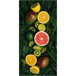 Schwer Entflammbarer Stoffbanner "tropische Früchte" Aus Fahnenstoff 100 X 200 Cm