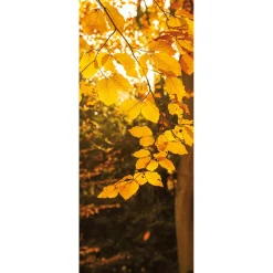 Schwer Entflammbarer Stoffbanner "Goldene Blätter" Aus Fahnenstoff 75 X 180 Cm