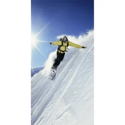 Schwer Entflammbarer Stoffbanner "Snowboarder" Aus Fahnenstoff 100 X 200 Cm