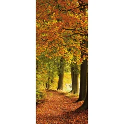 Schwer Entflammbarer Stoffbanner "Herbstwald" Aus Fahnenstoff 75 X 180 Cm