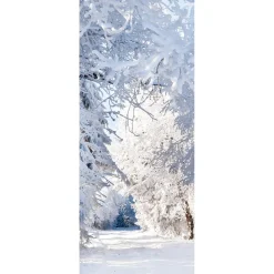 Schwer Entflammbarer Stoffbanner "Winterwald" Aus Fahnenstoff 75 X 180 Cm