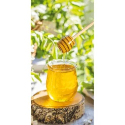 Schwer Entflammbarer Stoffbanner "Honigglas" Aus Fahnenstoff 100 X 200 Cm