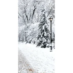 Schwer Entflammbarer Stoffbanner "Winterpark" Aus Fahnenstoff 100 X 200 Cm