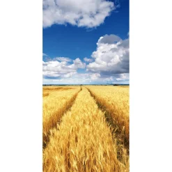 Schwer Entflammbarer Stoffbanner „goldenes Kornfeld Unter Blauem Himmel“ Aus Fahnenstoff 100 X 200 Cm