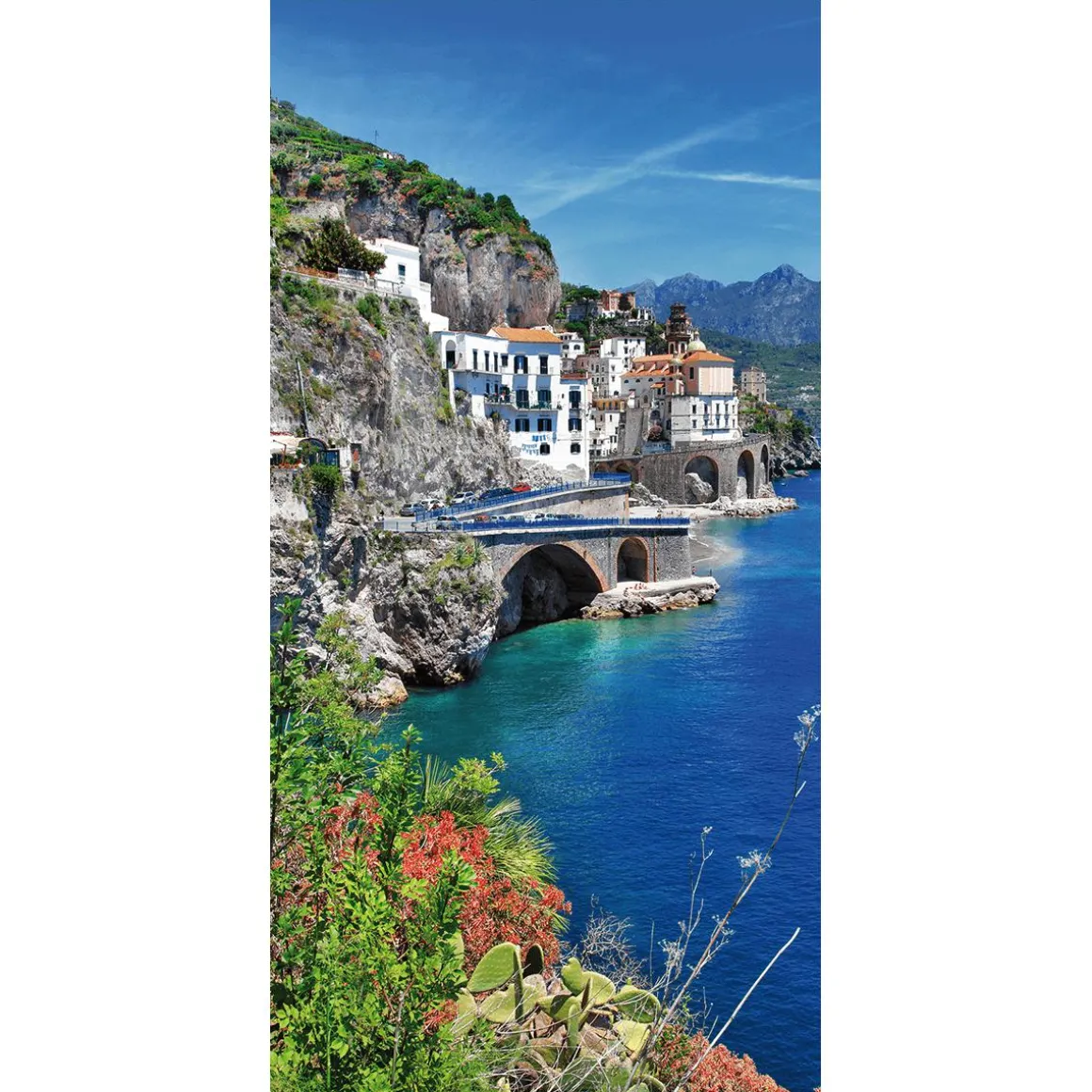 Schwer Entflammbarer Stoffbanner „Amalfiküste Am Italienischen Mittelmeer“ Aus Fahnenstoff 100 X 200 Cm