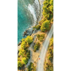 Schwer Entflammbarer Stoffbanner „Küstenstraße“ Aus Fahnenstoff 100 X 200 Cm