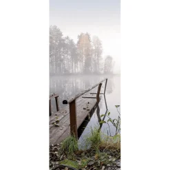 Schwer Entflammbarer Stoffbanner "Nebel Am See" 75 X 180 Cm
