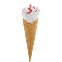 Softeis In Der Waffel Mit Erdbeersauce - Lebensmittel Attrappe 21 Cm