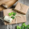 Sparpaket Geschenkverpackung Go Green Mit Weißem Raffia Und Juteband
