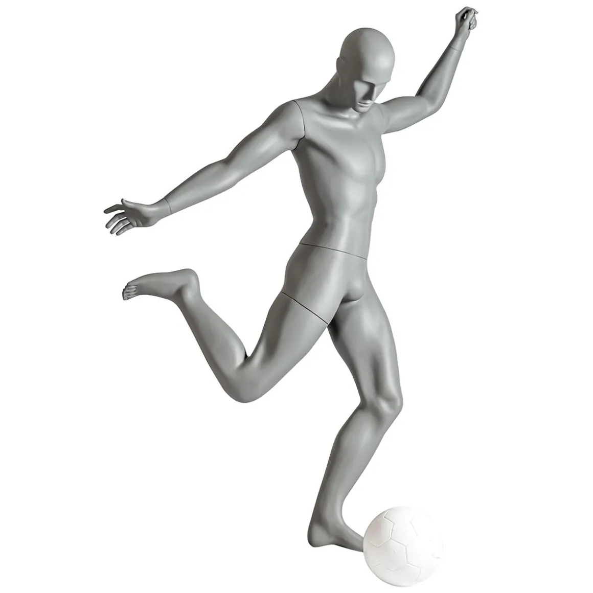 Sport-Schaufensterpuppe Mann Fußballer – Rechtes Bein Erhoben