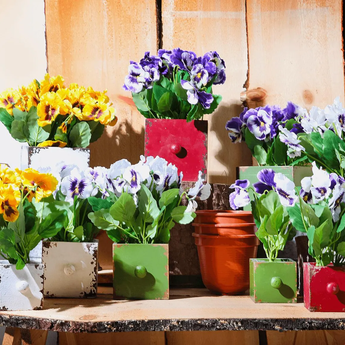 Stiefmütterchen Kunstblumen Lila, 27 Cm