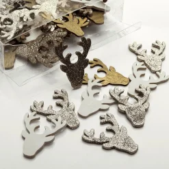 Streuware Hirsch Aus Holz 72 Stück 4 Cm