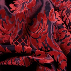 Taft Mit Samtflock 145 Cm Breit, Rot