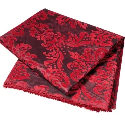 Taft Mit Samtflock 145 Cm Breit, Rot