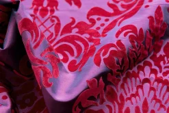 Taft Mit Samtflock 145 Cm Breit, Rot