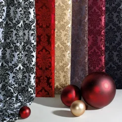 Taft Mit Samtflock 145 Cm Breit, Rot