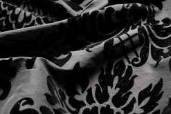 Taft Mit Samtflock 145 Cm Breit, Schwarz