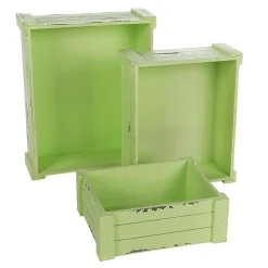 Unterschiedlich Große Holzkisten-Satz, Grün