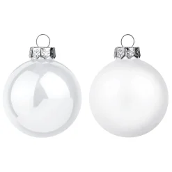 Weiße Weihnachtskugeln Aus Glas 6 Cm Ø – 20 Stück