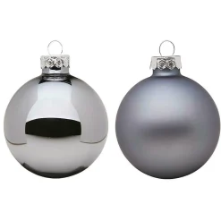 Weihnachtskugel Aus Glas 6 Cm, Steinblau, 10 Stück