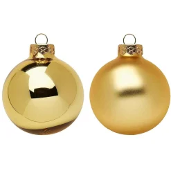 Weihnachtskugel Aus Glas 8 Cm, Gold, 6 Stück